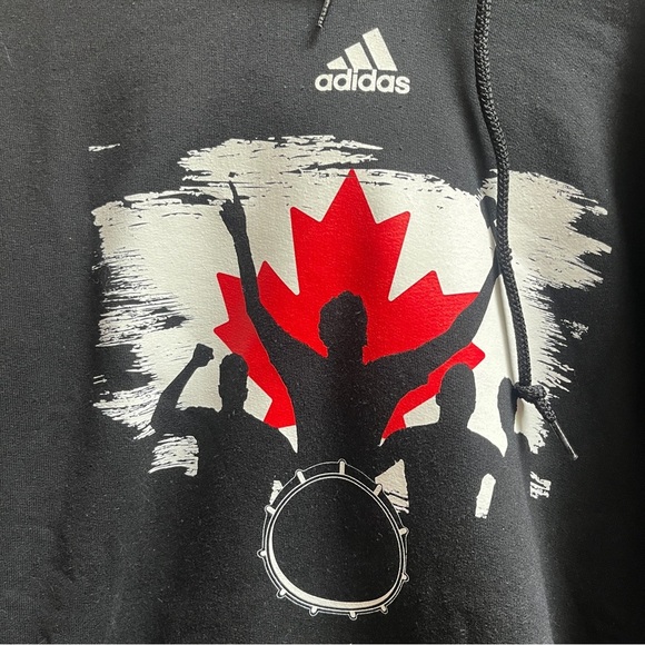 NWT Adidas Black Canada Soccer Drum Pullover Hoodie Sz S - Picture 3 of 7